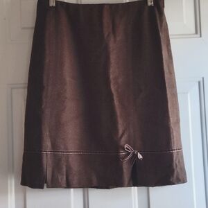 Women's B Tailor Moss Dark Brown Herringbone Skirt Size 8